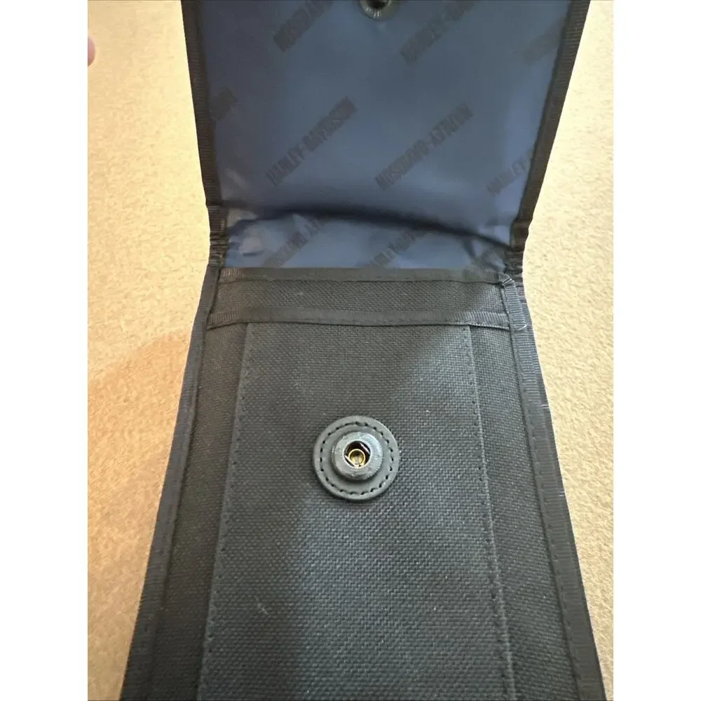 Harley Davidson Wallet With Strap Fold Over With Snap Closure.